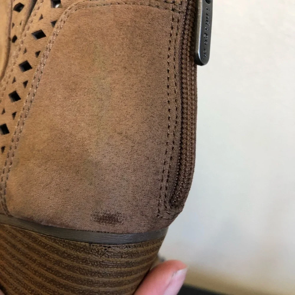 Indigo Rd Brown Faux Suede Cut Out Ankle Boots